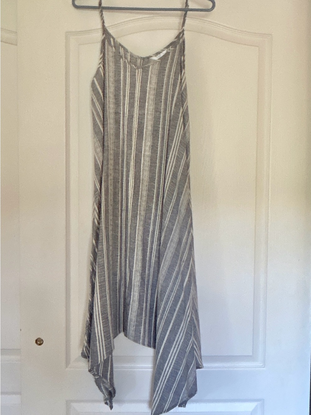 Time and Tru Gray and White Striped Midi Dress